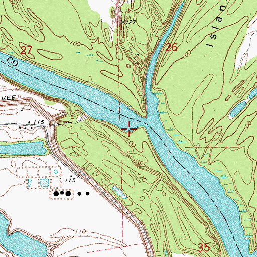 Topographic Map of Grand Lake Landing, AR