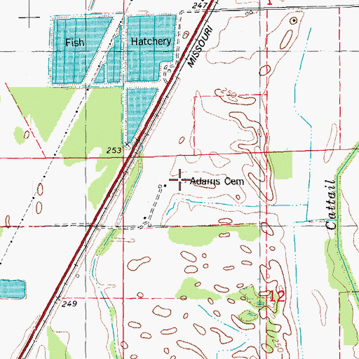 Topographic Map of Foust-Adams Family Cemetery, AR