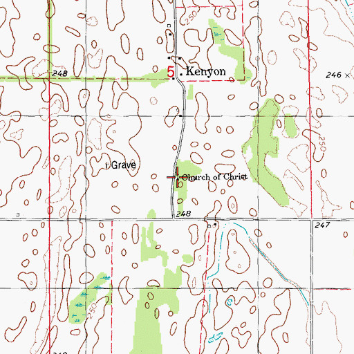 Topographic Map of Church of Christ, AR