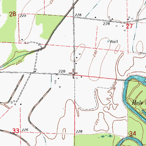 Topographic Map of Hale (historical), AR