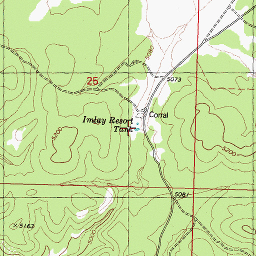 Topographic Map of Imlay Resort Tank, AZ