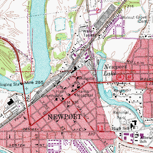 Topographic Map of Newport Hospital and Clinic, AR
