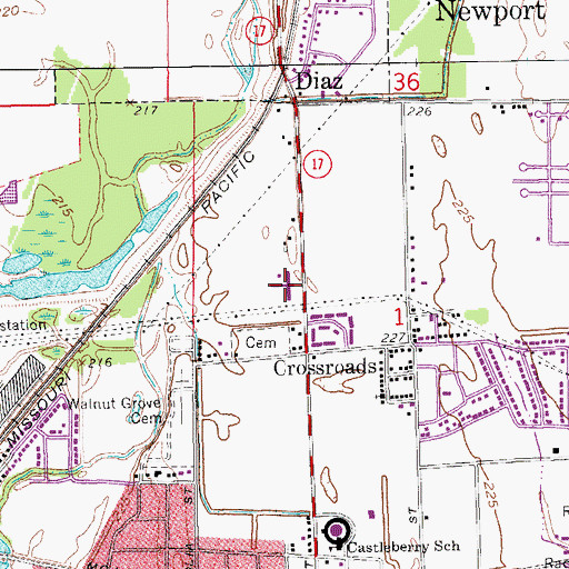 Topographic Map of Pinedale Nursing Home, AR