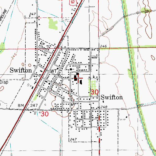 Topographic Map of Swifton Elementary School, AR