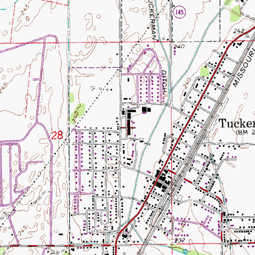 Topographic Map of Tuckerman Elementary School, AR