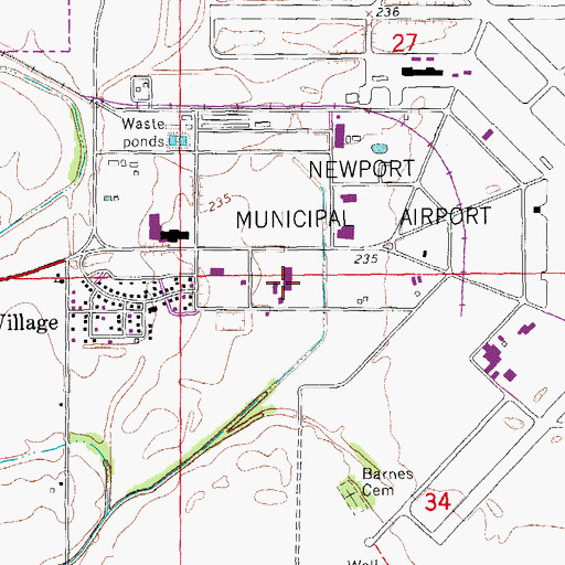 Topographic Map of White Rover Vocational Technical School, AR