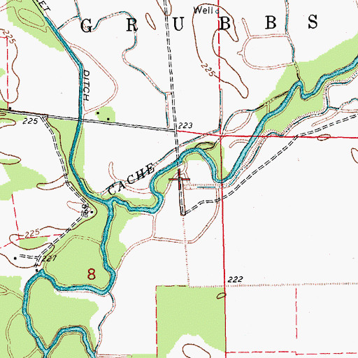 Topographic Map of Wilkinsville (historical), AR