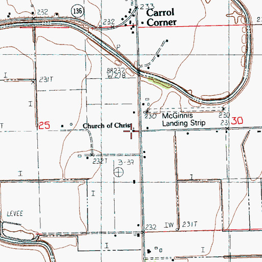 Topographic Map of Church of Christ, AR