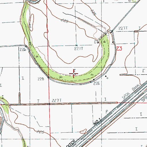 Topographic Map of Caney Old River, AR