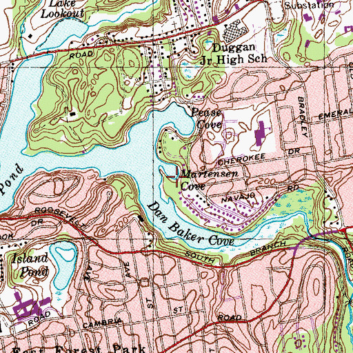 Topographic Map of Martensen Cove, MA