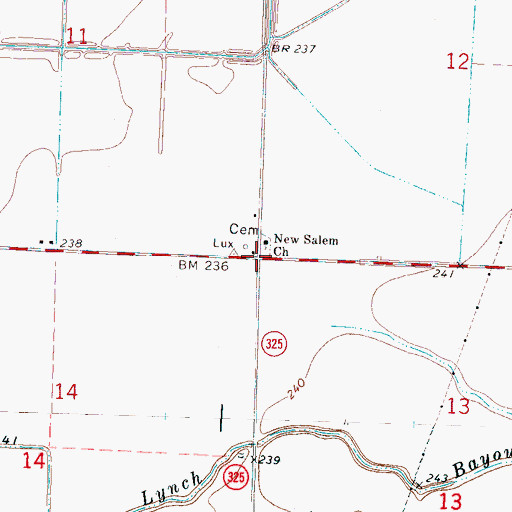 Topographic Map of New Salem, AR