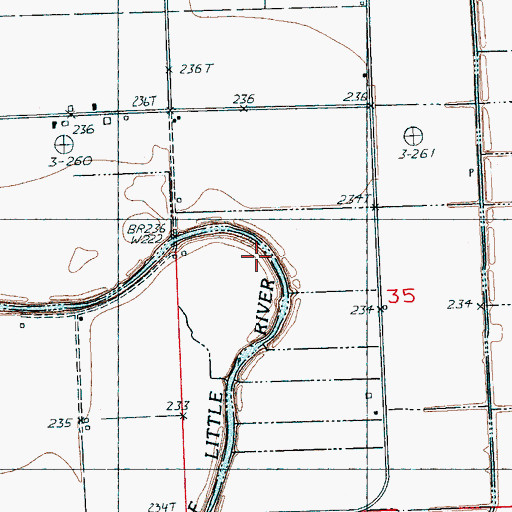 Topographic Map of Sassafras Bend, AR