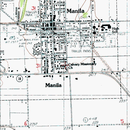 Topographic Map of Calvary Missionary Church, AR
