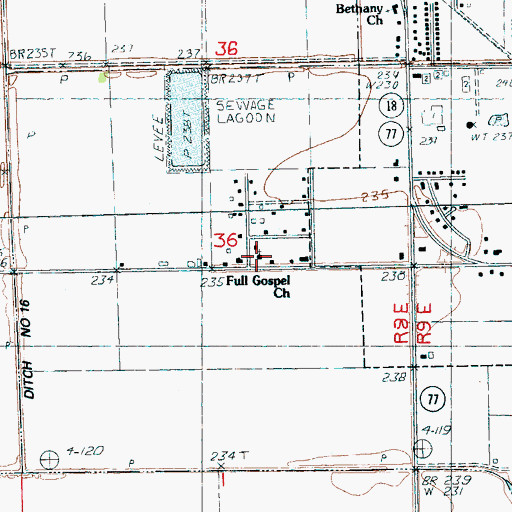 Topographic Map of Full Gospel Church, AR