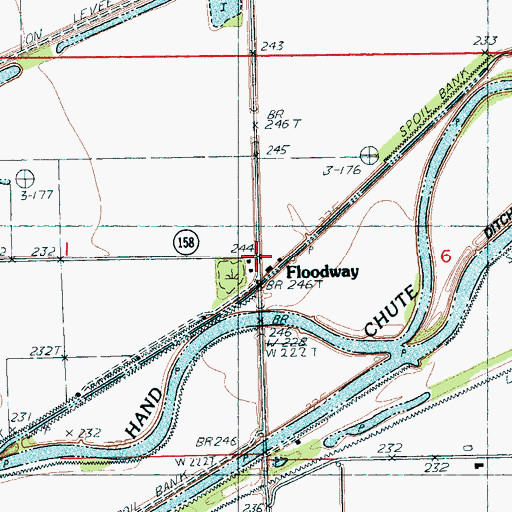 Topographic Map of Floodway, AR