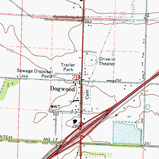 Topographic Map of Dogwood Ridge School (historical), AR