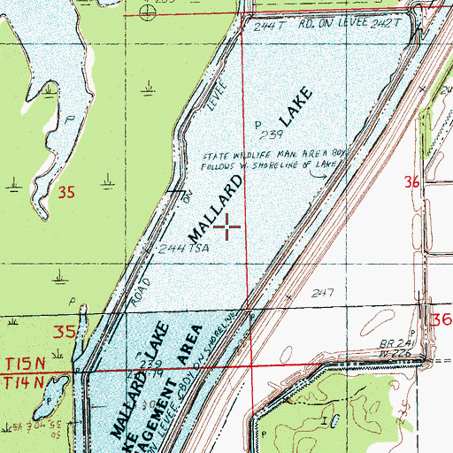 Topographic Map of Mallard Lake, AR