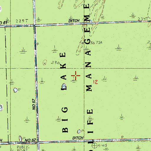 Topographic Map of Big Lake State Wildlife Management Area, AR