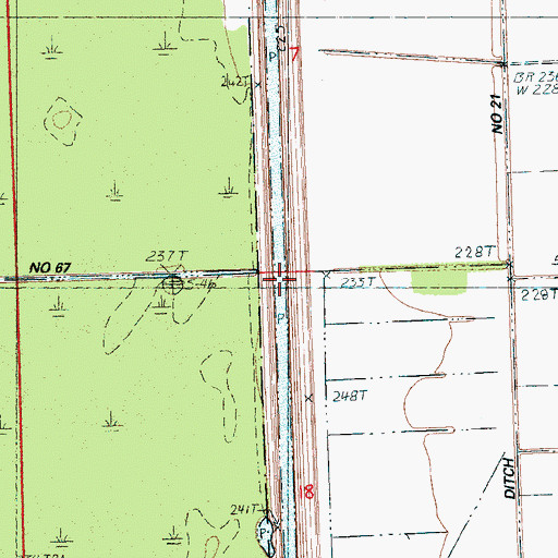 Topographic Map of Big Lake Relief Ditch, AR
