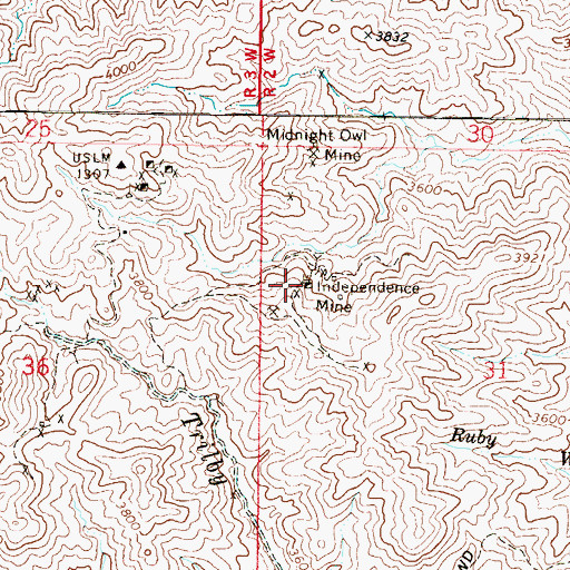 Topographic Map of Independence Mine, AZ
