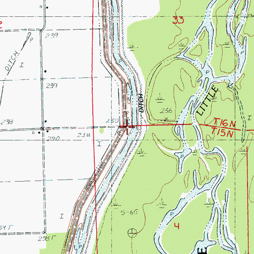 Topographic Map of Bucks Point, AR