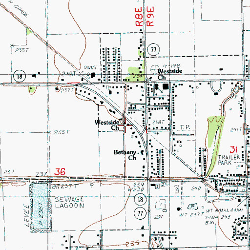 Topographic Map of Westside Church, AR