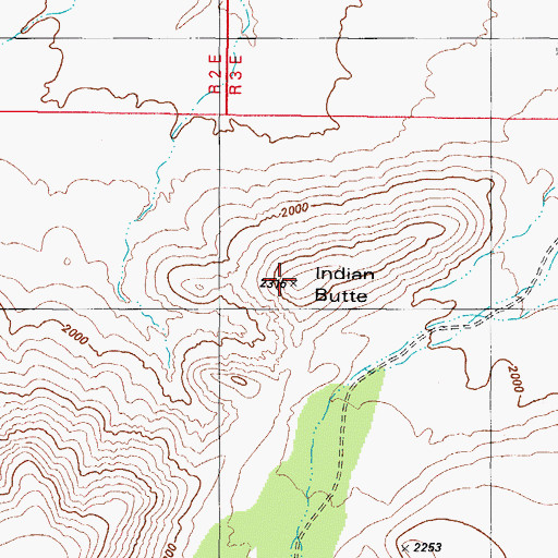 Topographic Map of Indian Butte, AZ