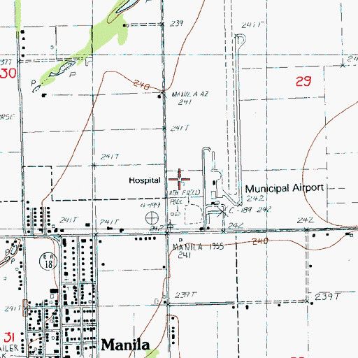 Topographic Map of Buffalo Island Community Hospital (historical), AR