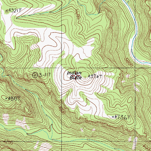 Topographic Map of Indian Butte, AZ