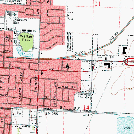 Topographic Map of Trinity Baptist Church, AR