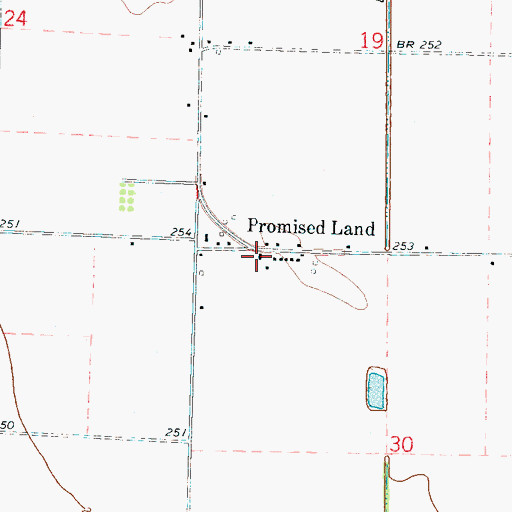 Topographic Map of Promised Land United Methodist Church, AR