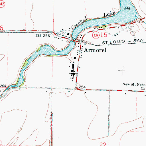 Topographic Map of Armorel Elementary School, AR