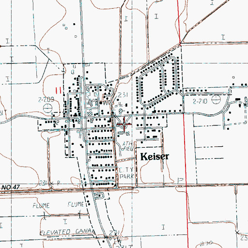 Topographic Map of Keiser Elementary School, AR