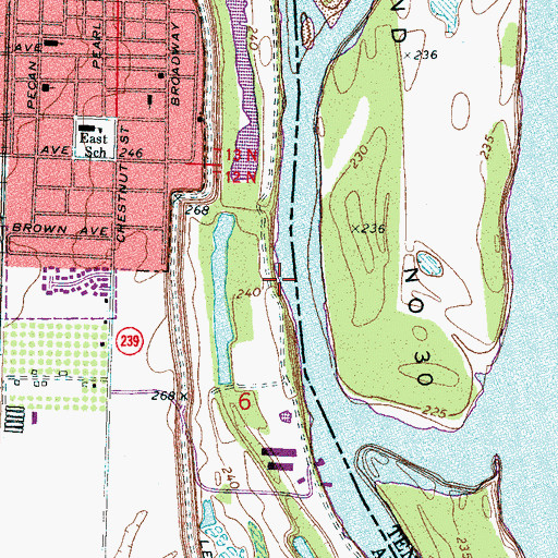 Topographic Map of Osceola Landing, AR