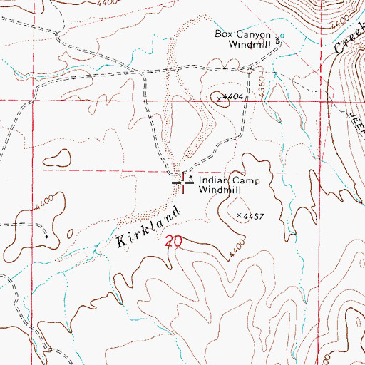 Topographic Map of Indian Camp Windmill, AZ
