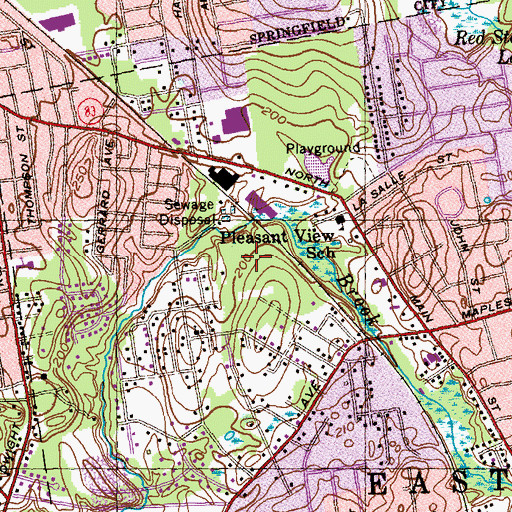 Topographic Map of WIXY-AM (East Longmeadow), MA