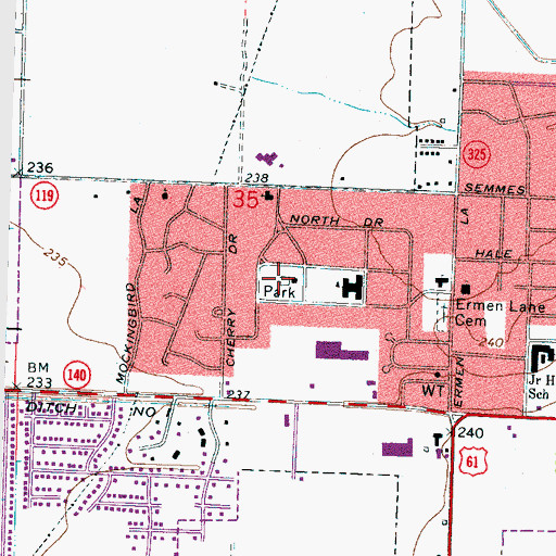 Topographic Map of Florida Park, AR