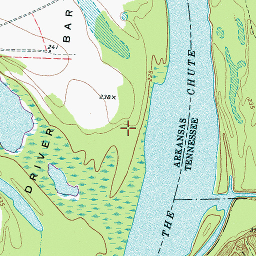 Topographic Map of Yankee Bar, AR