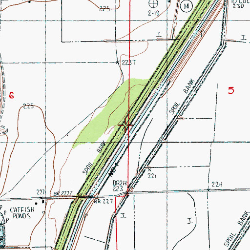 Topographic Map of Browns Lake (historical), AR