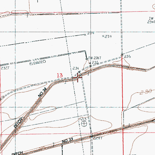 Topographic Map of Ditch Number 34, AR