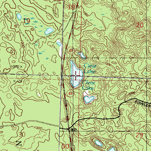 Topographic Map of Clear Lake, MI