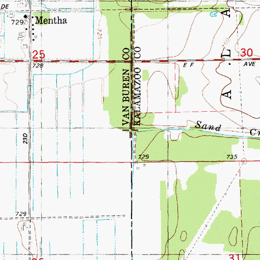 Topographic Map of Sand Creek, MI
