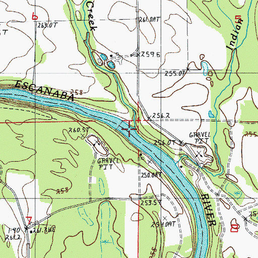 Topographic Map of Squaw Creek, MI