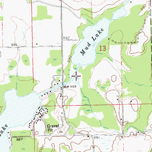 Topographic Map of Tallahassee Creek, MI