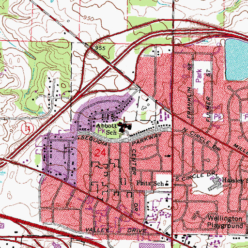 Topographic Map of Abbot Elementary School, MI