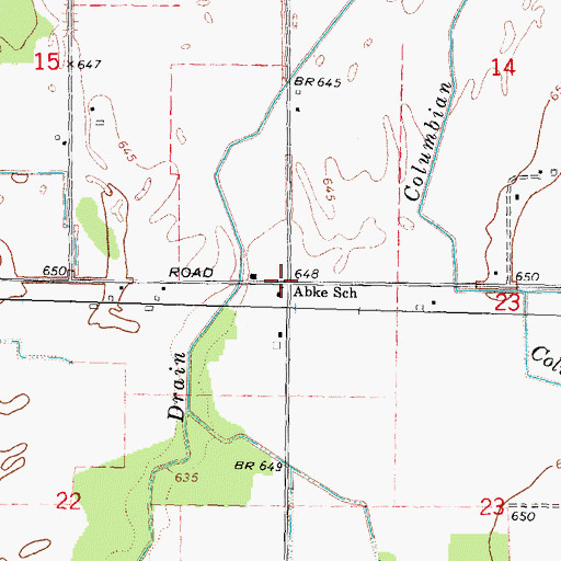 Topographic Map of Abke School, MI