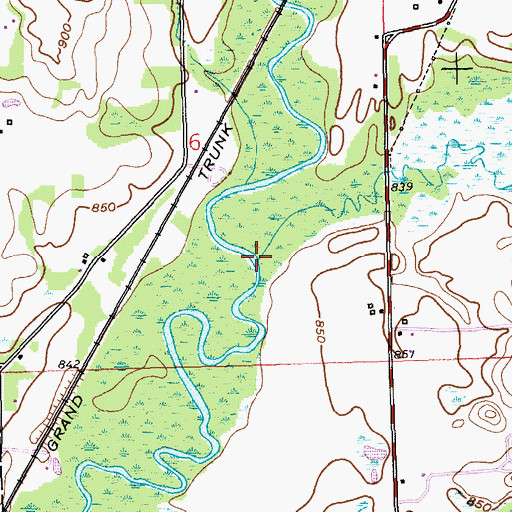 Topographic Map of Ackley Creek, MI