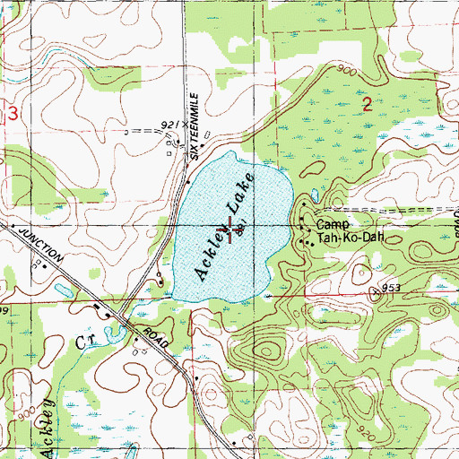 Topographic Map of Ackley Lake, MI