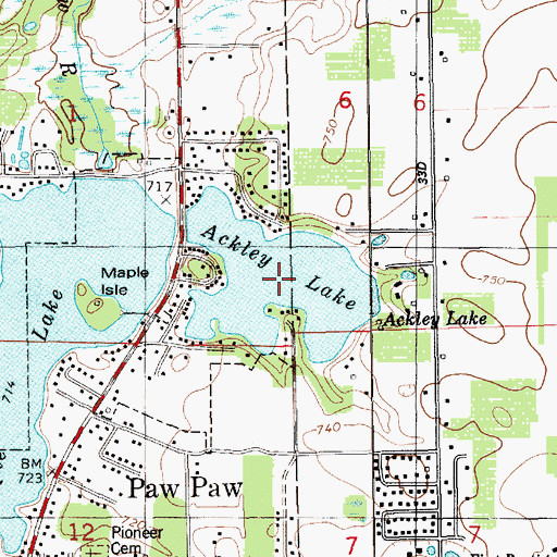 Topographic Map of Ackley Lake, MI