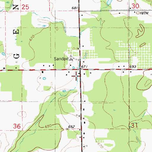 Topographic Map of Ackley School, MI